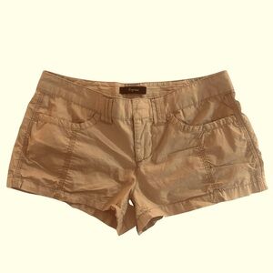 Express 0 Khaki Beige Low Rise Shorts Safari Cargo Shorty Shorts Zippered Pocket